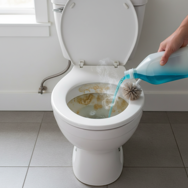 Illustration réaliste sur Acide chlorhydrique WC : solution radicale pour un détartrage extrême