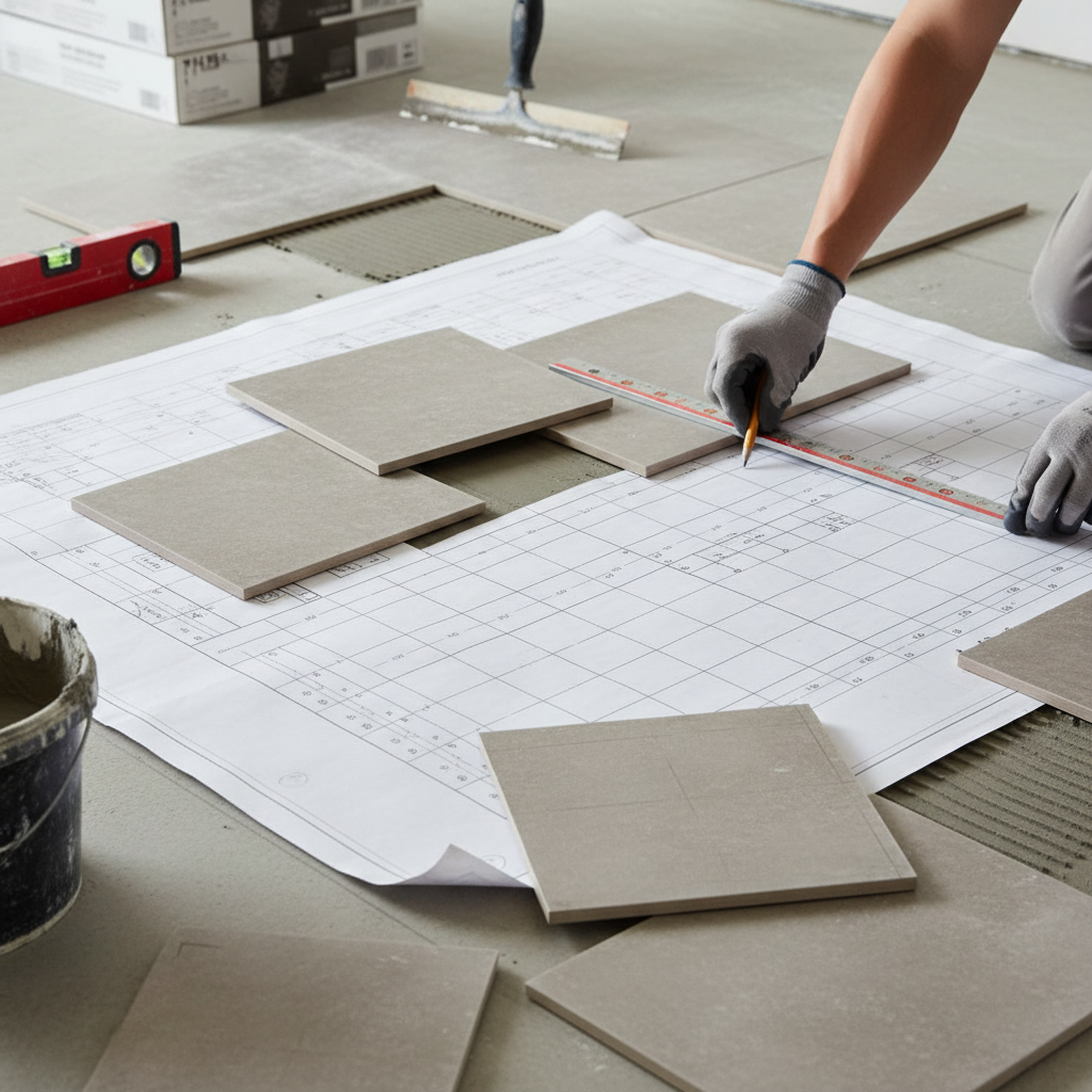 Illustration réaliste sur Calepinage : la méthode pour réussir sa pose de carrelage